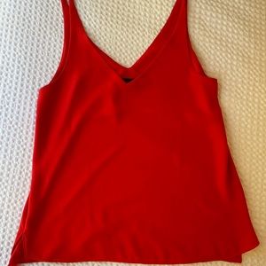 TOPSHOP vibrant red matte satin cami top